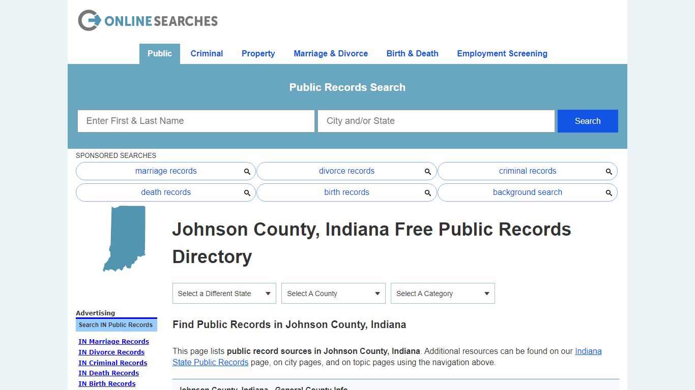 Johnson County, Indiana Public Records Directory - OnlineSearches.com