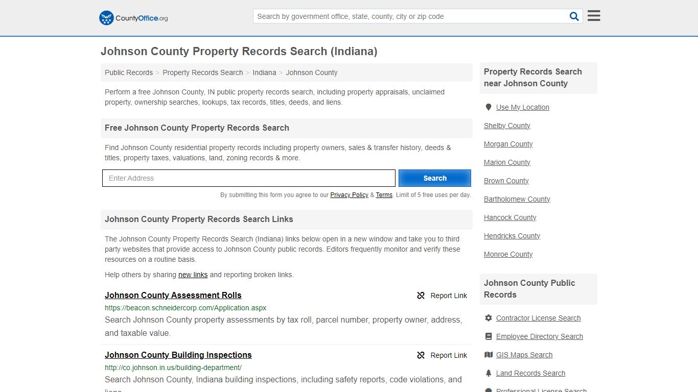 Johnson County Property Records Search (Indiana) - County Office